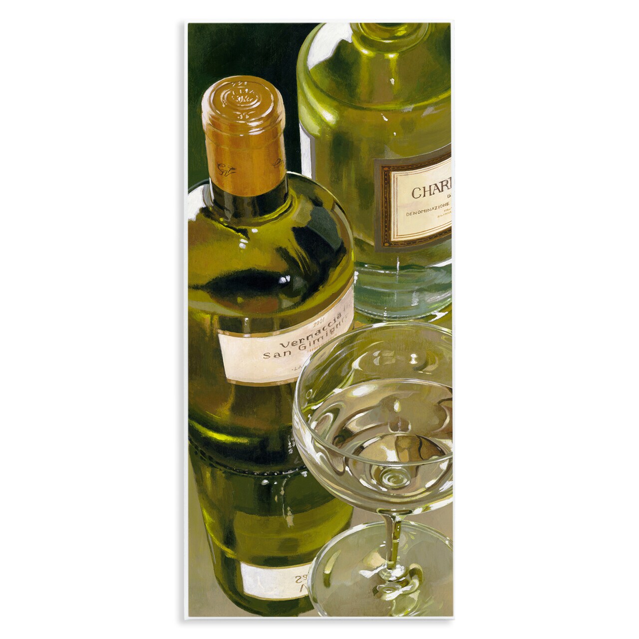 Stupell Industries Vintage White Wine Bottles Wall Plaque By Stefano Ferreri